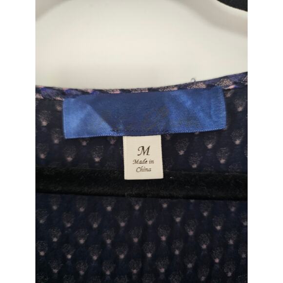 Blue Rain Crocheted Long Sleeve Peasant Dress SzM Rayon Blue - Picture 5 of 12